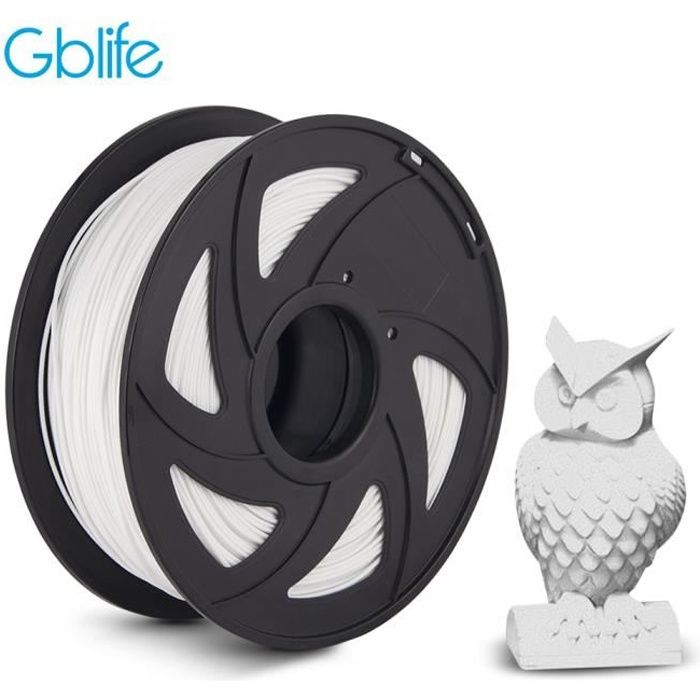 GBLIFE Filament dimprimante 3D PLA 1.75mm 1KG Blanc -  - Excellente qualit&eacute; dimpression et finitions brillantes 