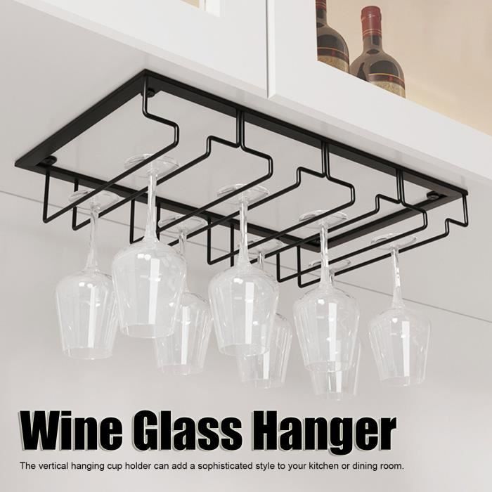 Support à verres à vin - Support à verres à pied suspendu sous un meuble, en acier inoxydable, 4 niveaux, idéal pour la cuisine ou le bar, doré | Leroy Merlin