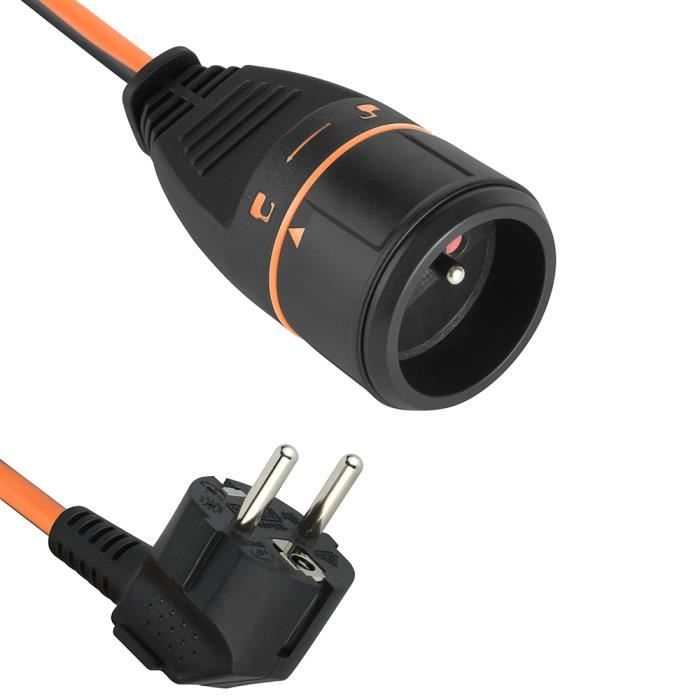 Multiprise Professionnelle Avec Enrouleur 5 Prises 16A - Câble 5 M H05VV-F 3G1,5 Mm² - Interrupteur Et Crochets De Fixation - Pour Atelier, Bureau, Chantier