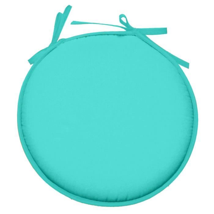 Galette de chaise - EMINZA - Nelson - bleu céladon uni - Ø 40 cm - 100% polyester nouettes Galette de chaise - EMINZA - Nelson - bleu céladon uni - Ø 40 cm - 100% polyester nouettes