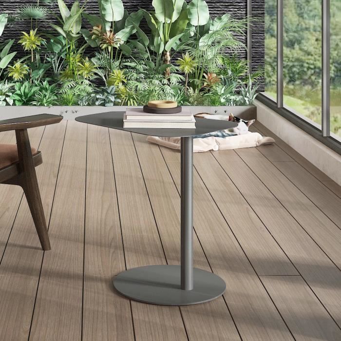 Table dappoint Nastätten métal 50 x 50 x 38 cm gris mat [en.casa]