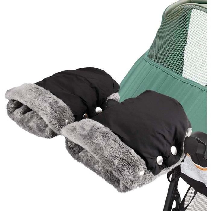 Gants Poussette Chauffe-mains Handmuff Fleece Gants avec 4 crochets Velcro  pour poussettes coupe-vent et froid