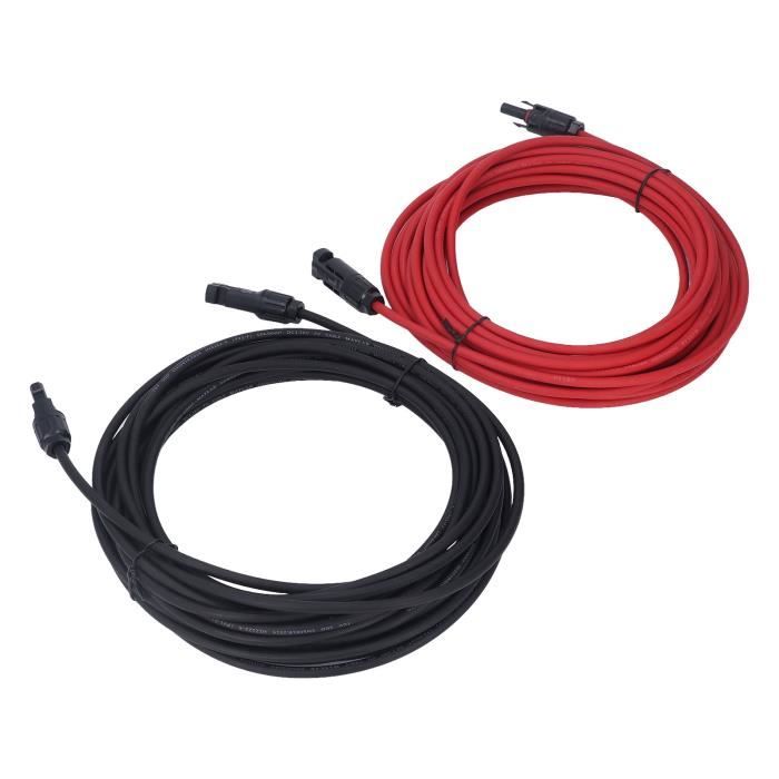 Câble Solaire Offgridtec 20 M – 2×6 Mm² PV1-F – Double Conducteur Noir – Installation Panneaux Photovoltaïques