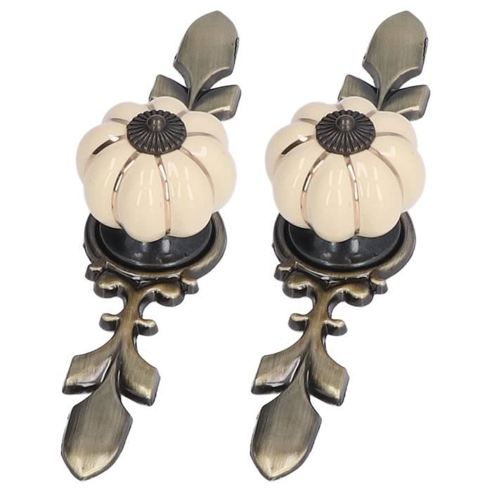 Lot De 4 Boutons De Porte En Céramique Colorés En Forme De Citrouille Pour Placard, Commode