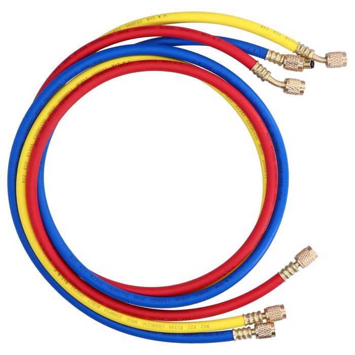 CPS slangenset met afsluiters 1/4 x 1/4 rood/geel /blauw