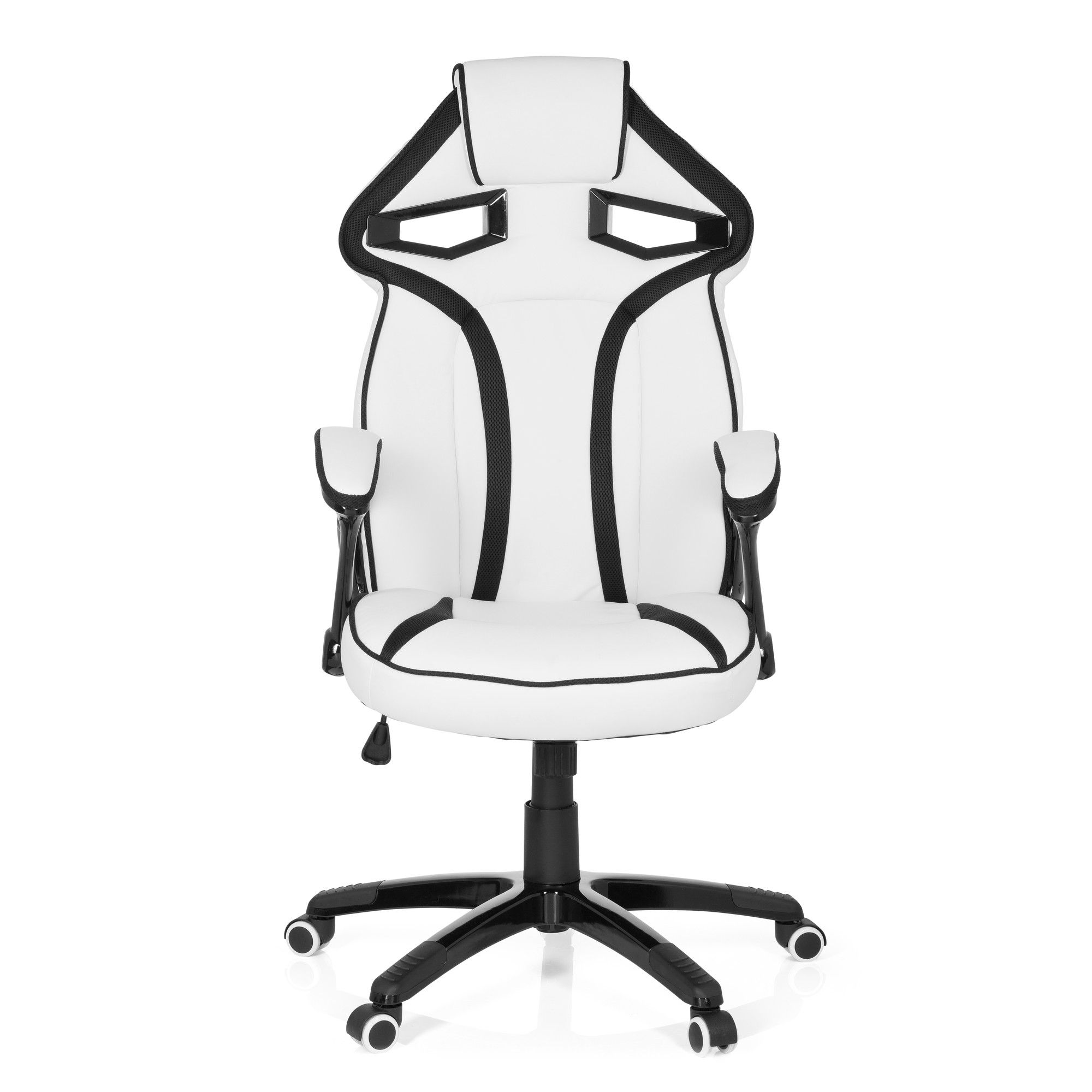 Chaise gaming / Chaise de bureau GUARDIAN PU blanc / noir hjh OFFICE