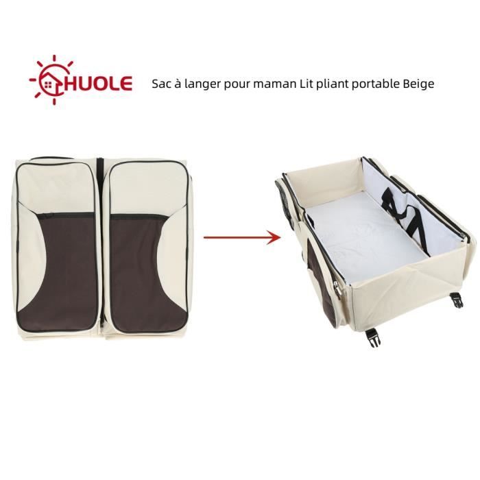 Table à Langer Pliable HUOLE Portable - Avec Panier Rangement 25kg