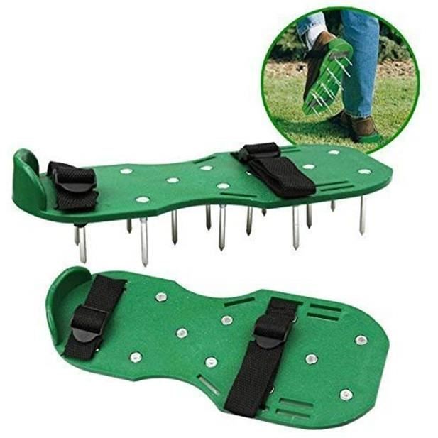 Chaussures Aérateur De Gazon – 3 Sangles Réglables, Pointes Anti-dérapantes, Pour Aérer La Pelouse En Marchant