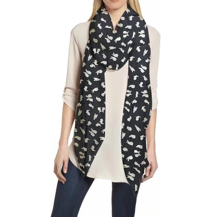 Tequila | Foulard bleu imprimé chat | Livraison Rapide
