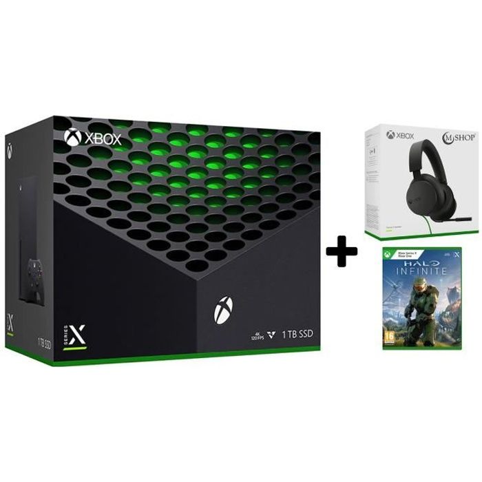 Xbox Series X + Casque Filaire Officiel Xbox + Halo Infinite - Cdiscount  Jeux vidéo