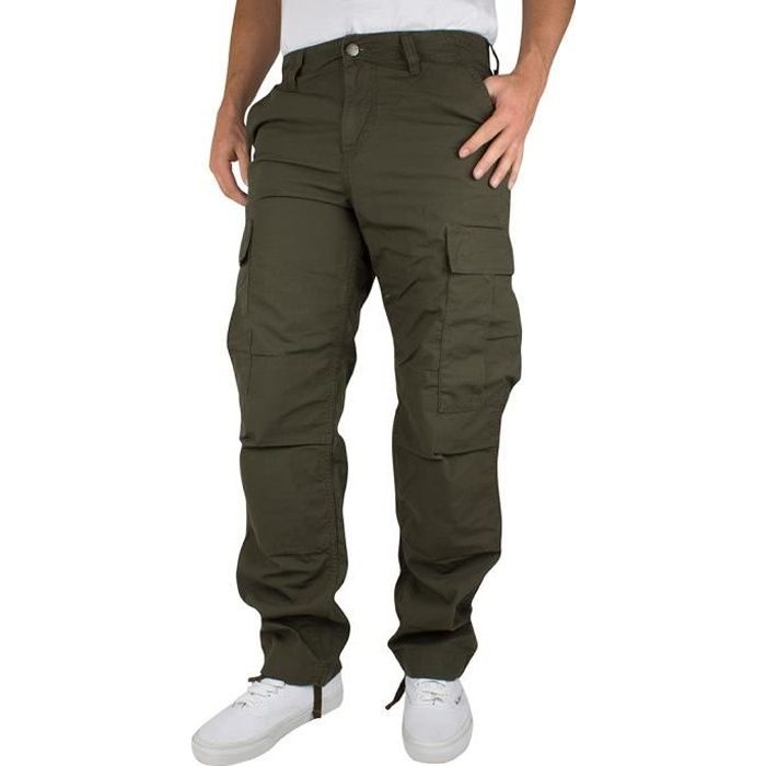 Carhartt Wip Homme Pantalon Cargo Reguliers Vert Vert Cdiscount Pret A Porter