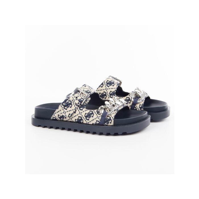 Claquette Guess Femme Fateman Bleu Synthetique Bleu Cdiscount Chaussures