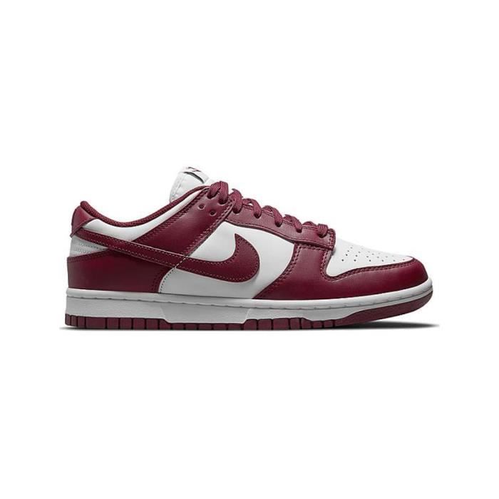 Nike Basket Nike Dunk Low - Bordeaux Rouge - Cuir - Lacets - Mixte