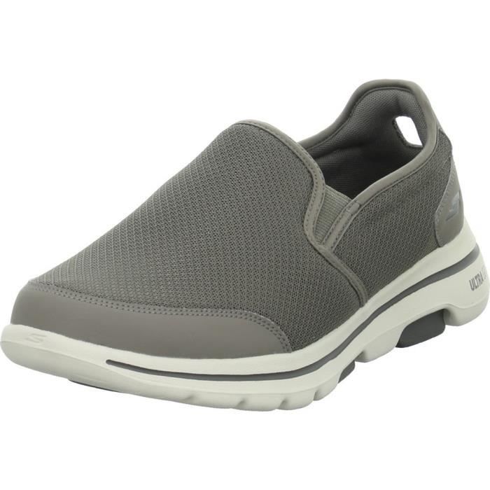 Baskets - SKECHERS - GO Walk 5 - Homme - Gris - Textile - Lacets