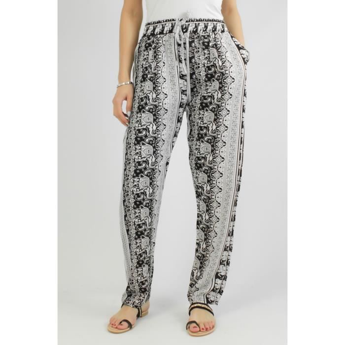 Pantalon Fluide Femme Blanc Achat Vente Pas Cher