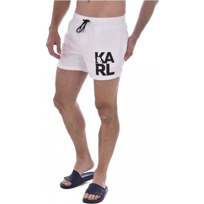 Short de bain logo basique Karl lagerfeld Homme Blanc