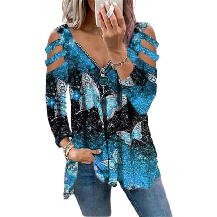 Chemisier Rayé Femme Cicy Bell - Col En V - Manches Longues - 100% Polyester - Bureau Ou Décontracté