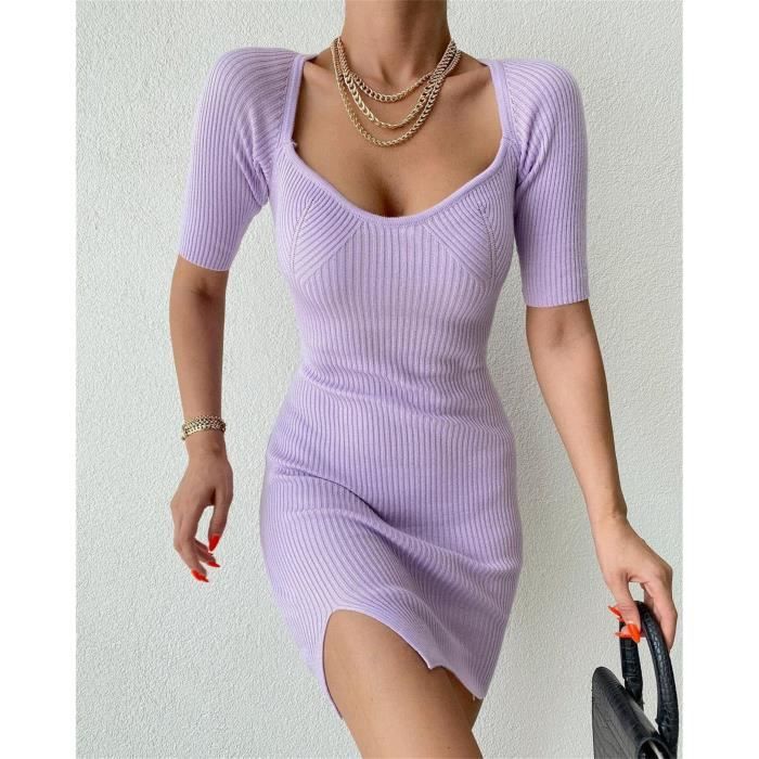Robe fendue courte best sale