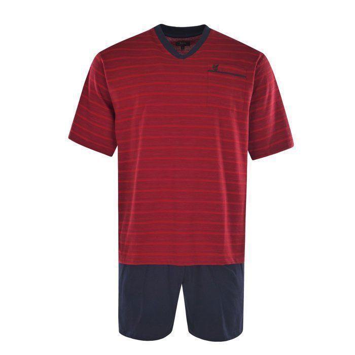 Pyjama Homme hajo bande raye rouge coupe reguliere