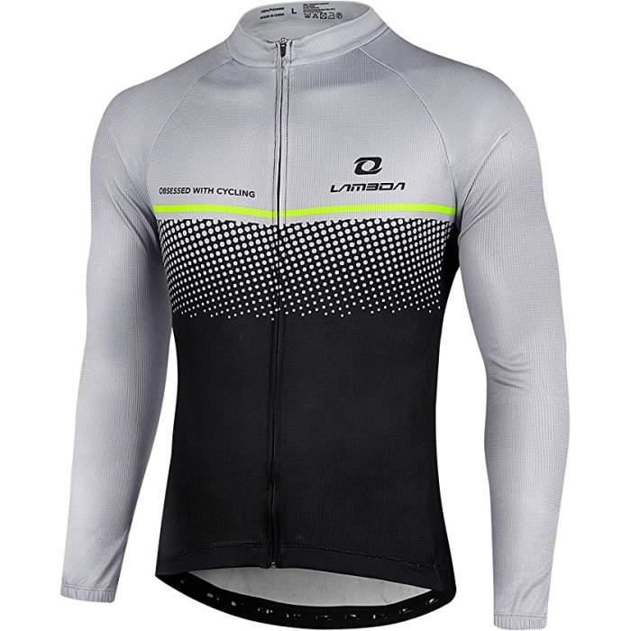 Maillot de cyclisme manches longues pour homme - LAMEDA - Gris - Respirant