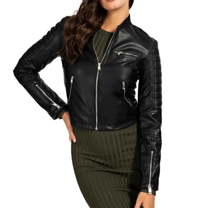 Veste en top cuir guess femme