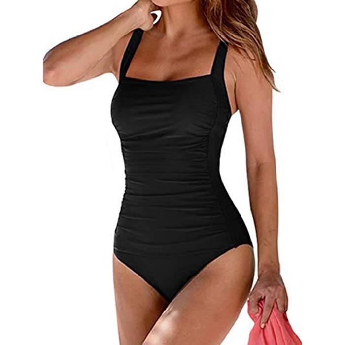 Maillot De Bain 1 Pièce Nadeer Femme - Une épaule à Volants, Effet Ventre Plat - Push Up
