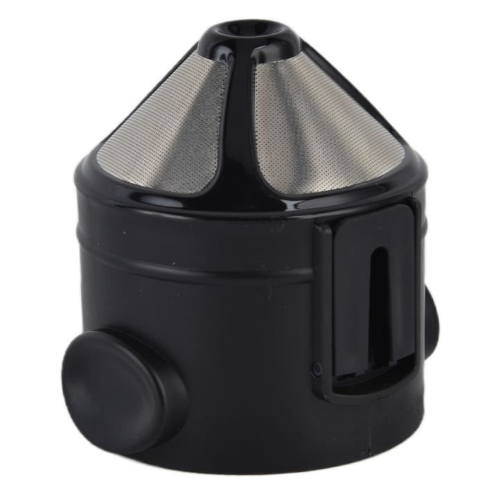 Lot de 2 filtres à café réutilisables en acier inoxydable pour 1 à 2 tasses (noir