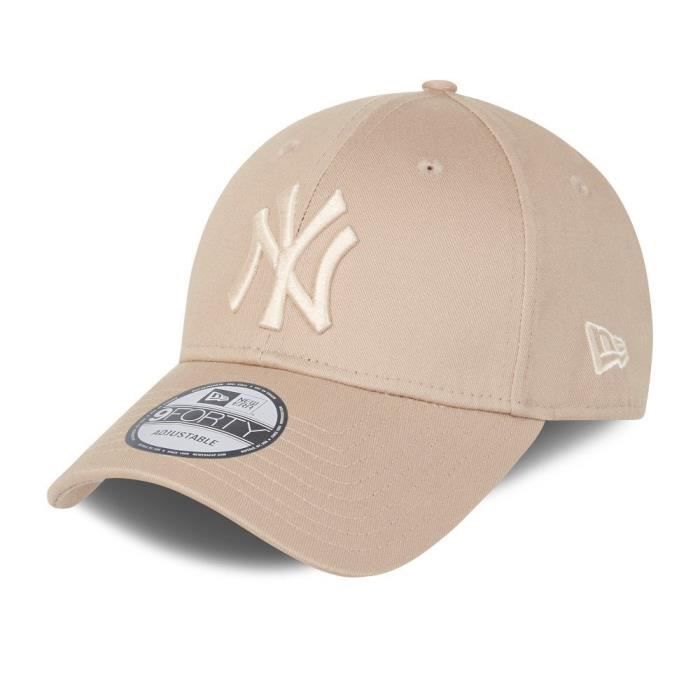 Casquette Baseball New Era 9FORTY - New York Yankees - Couleur Crème Légère - 100% Coton - Taille Unique - Neuf Avec étiquettes