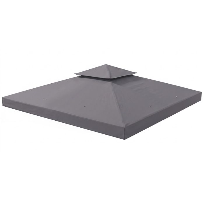 Toit de remplacement - Outsunny - pour pavillon jardin toile de rechange tonnelle tente - polyester - 3x3 m - gris