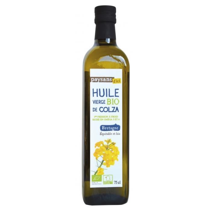 Huile vierge bio de Colza bio et équitable 75 cL