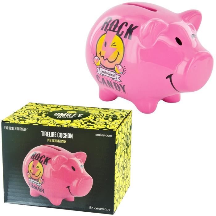 Baby Piggy Bank Tirelire en c/éramique pour b/éb/é Motif Cochon Bleu