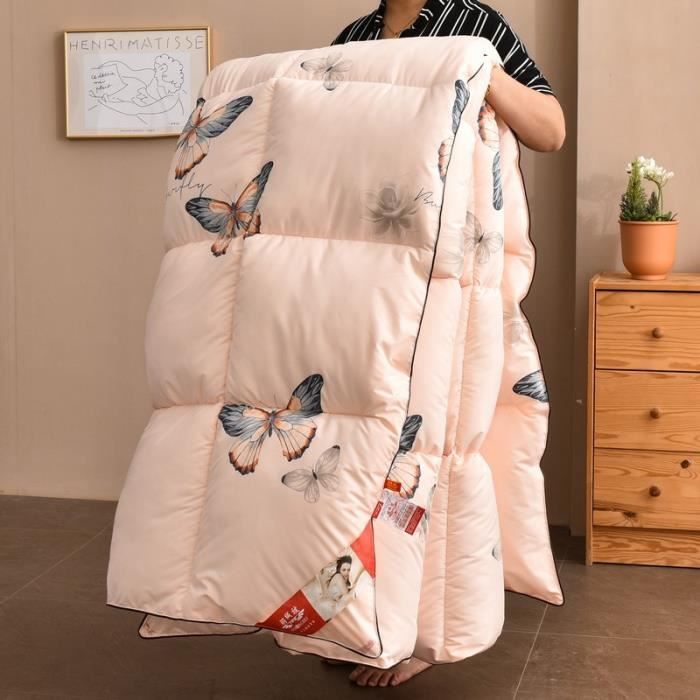 Couette 4 Saisons 140x200 Cm - 350 G/m² Microfibre, Légère, Chaude, Respirante, Anti-acariens, Lavable Machine - Blanc - 8