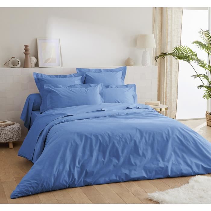 Housse de couette percale 80 fils - 200x200 - canard curry - LIGNE DU