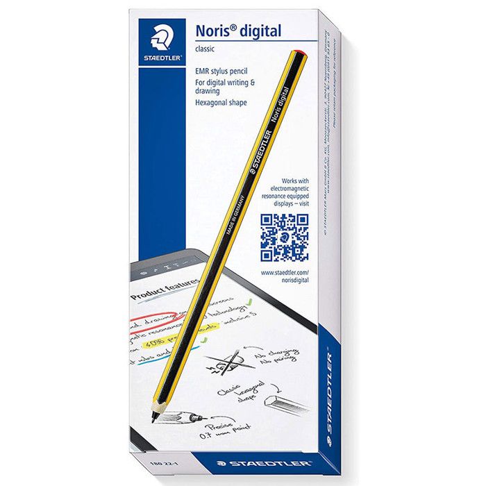 Staedtler 180 22 Stylus Noris Digital Forme Hexagonale Technologie EMR Design Attractif à Rayures Noris Toucher Doux et Ergonomique Point Fine de 0 7 mm Jaune liste de compatibilité - vue 2