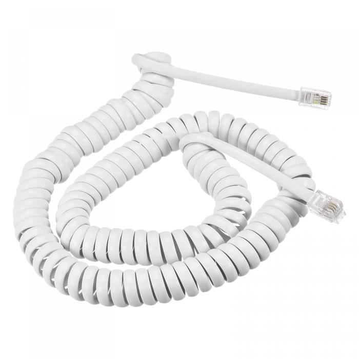Uvital Lot De 2 Câbles Enroulés Pour Combiné Téléphonique, Longueur Spiralée De 3,1 à 3 M