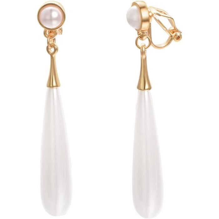 Boucle d'oreille pendante perle coeur - Femme - 1001 Boucles d'Oreille