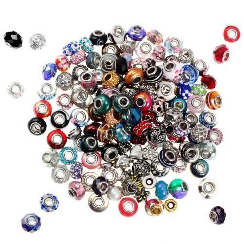 Charms perles - So Charm - Lot de 10 - Acier inoxydable - 13 à 14 mm - Compatible Pandora
