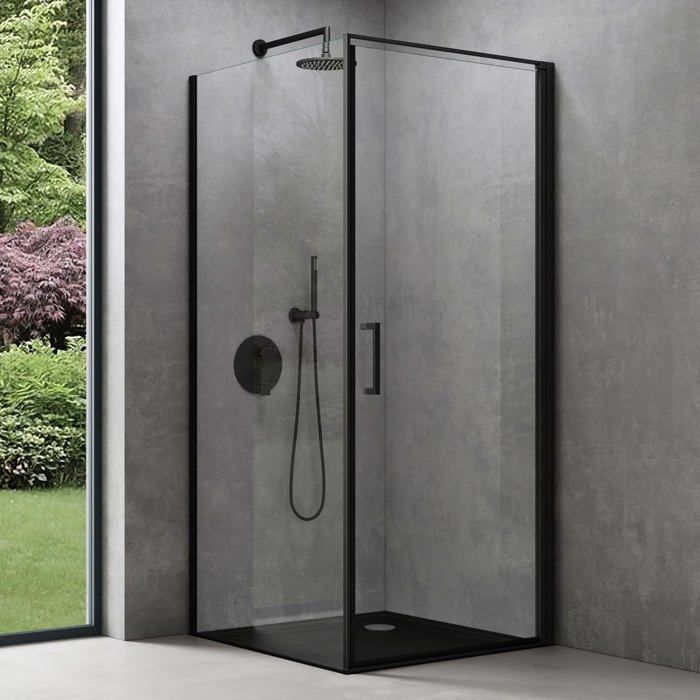 Doporro Cabine De Douche Rectangulaire 100x140x195cm Montage Réversible
