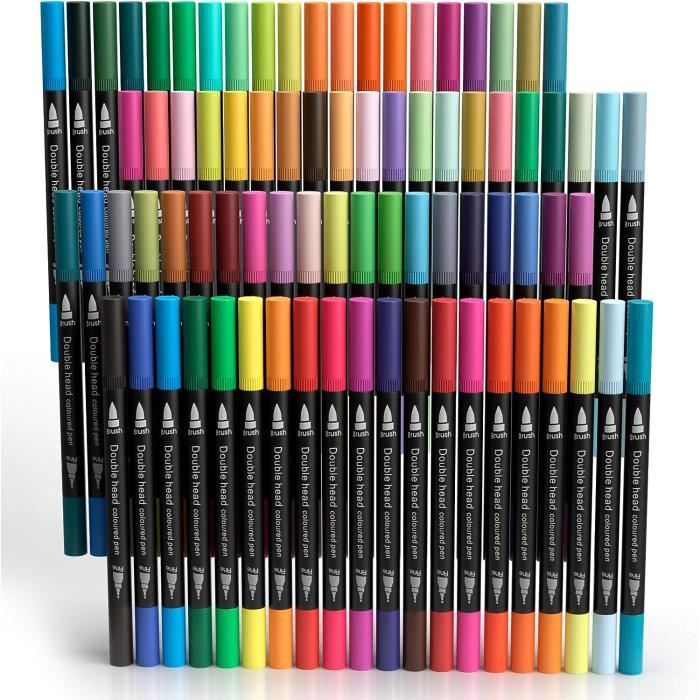 Set 10 Feutres Double Pointe Kelly Creates - Pour Lettering Et Calligraphie - Pinceau Et Pointe Fine