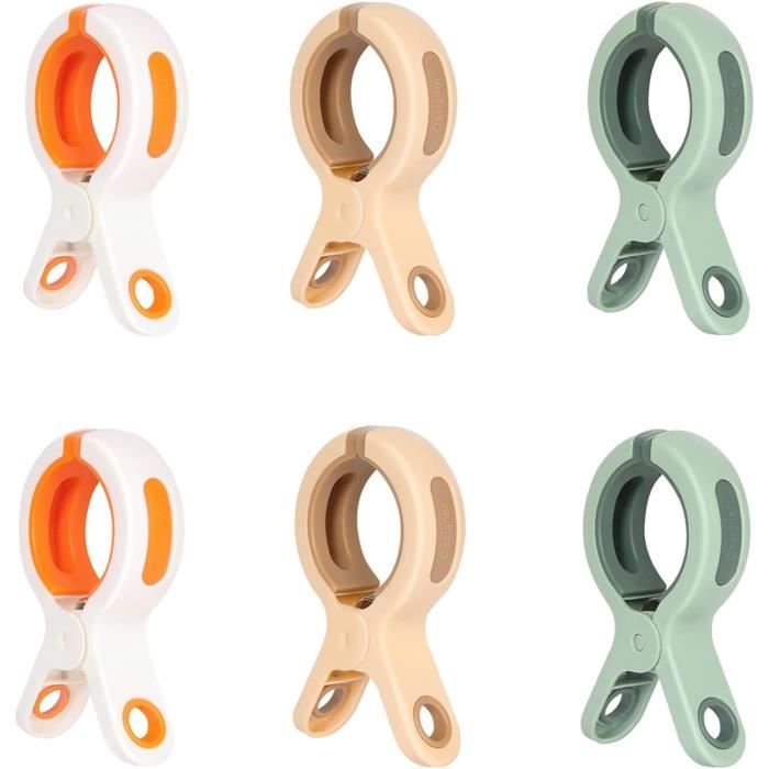 Lot De 6 Pinces à Serviette Géantes Pour Plage - Antidérapantes Et Coupe-Vent - Pour Chaises Longues, Serviettes, Couettes