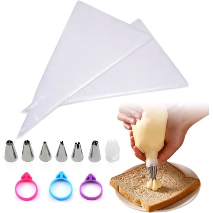 Kit De Décoration Pâtisserie - 110 Poches Jetables + Buses En Inox - Parfait Pour Cupcakes Et Gâteaux - Idéal Débutants Et Pros