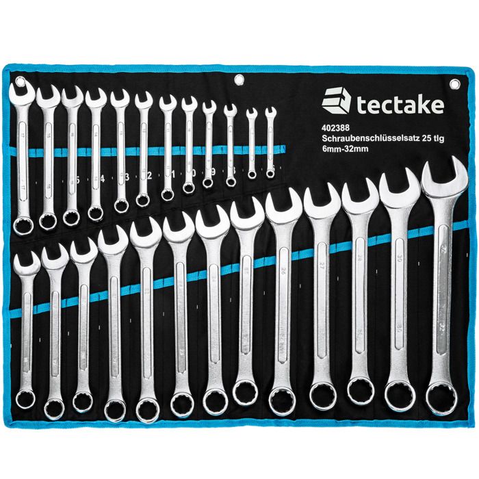 Tectake 25 Cles Mixtes En Acier Carbone 6 Mm 32 Mm 1 Trousse De Rangement Noir Bleu Achat Vente Cle Mixte Cles Mixtes 402388 Cdiscount