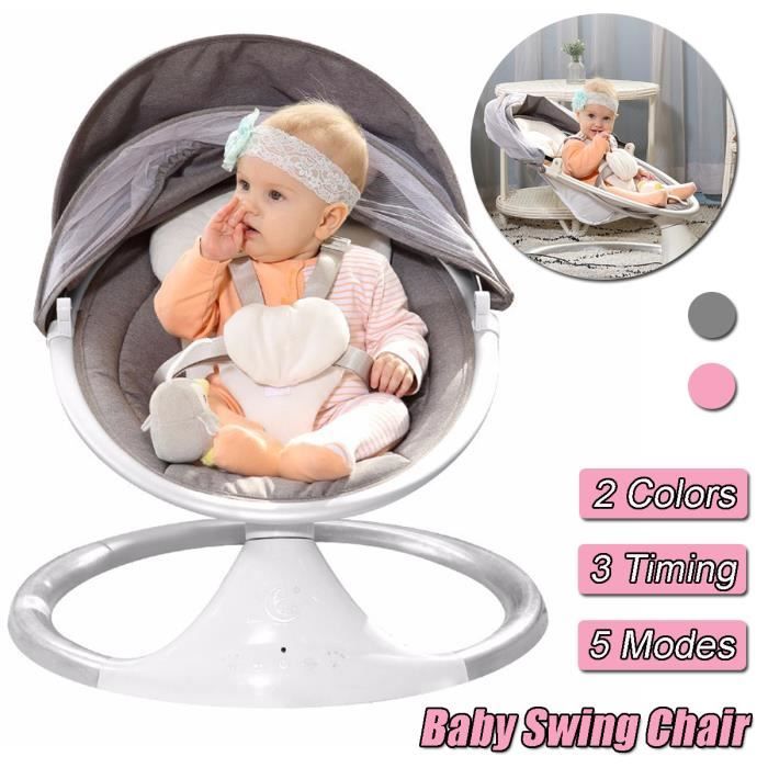 Balancelle bébé Transat Électrique Nouveau-né bébé Dormir Balançoire  Coussin de Siège - 5 Vitesses - Gris - Cdiscount Puériculture & Eveil bébé