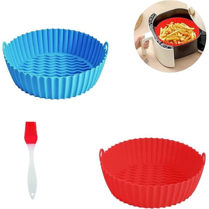 2 Paniers En Silicone Pour Friteuse à Air - Réutilisables, Antiadhésifs, Résistants à La Chaleur (-40°C à +240°C), Poignées Anti-brûlure