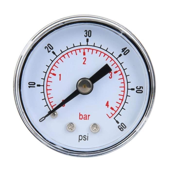 Manomètre Sec En Acier Inoxydable 0–4 BAR – 1/8″ BSP – Étanche Pour Pompe, Puits, Air, Huile – Montage Arrière - 10