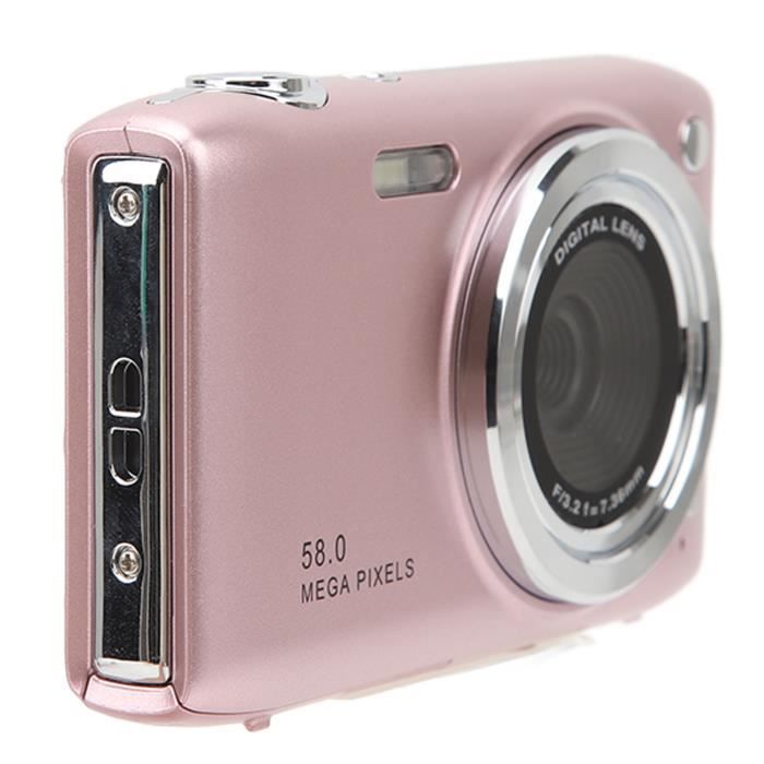 YUM appareil photo numérique 4K Appareil photo numérique 2,88 pouces écran 58MP 4K HD 16X Zoom focale optique camescope Rose