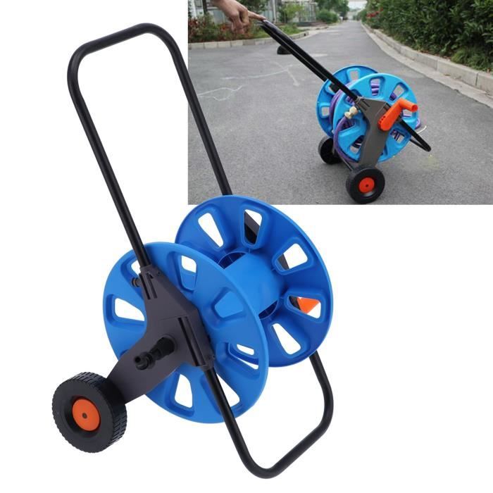 Chariot Enrouleur Tuyau D'arrosage – Support 50m, Roues, Aluminium Et PP, Pour Jardin