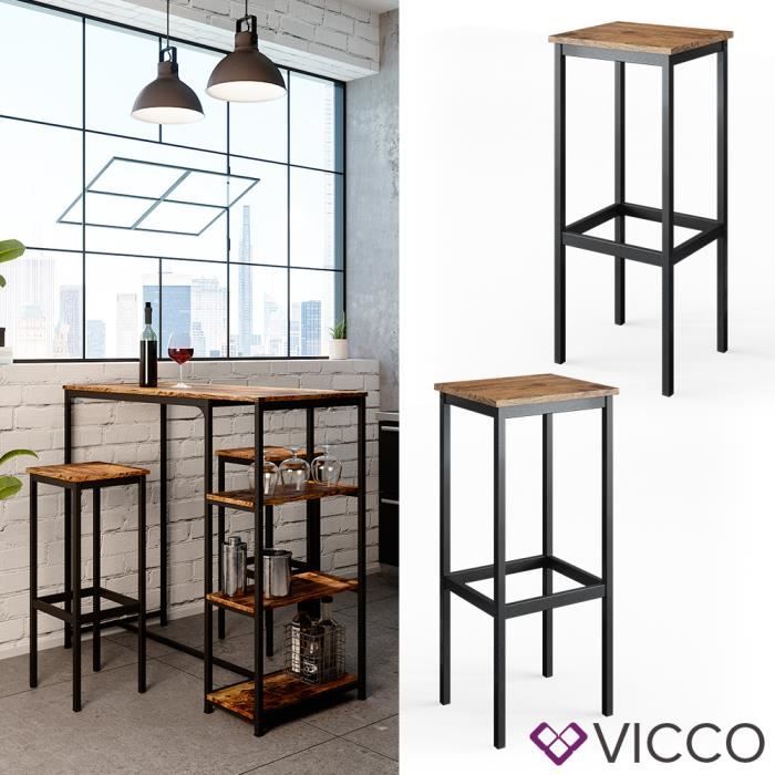 tabourets de bar vicco, chaises de bar, lot de 2, chaises de cuisine avec repose-pieds pour table de bar, cuisine