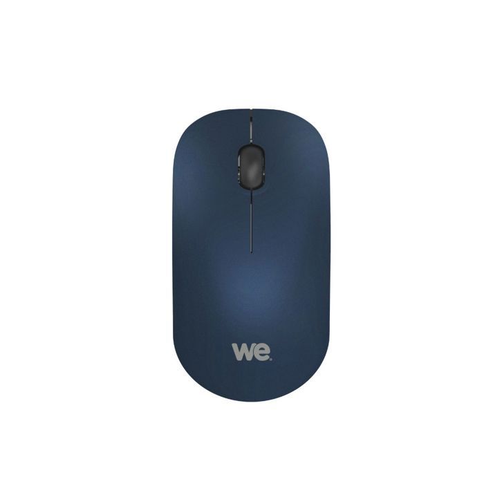 Souris sans fil optique WE - Nano Dongle USB - connexion 2.4 GHz - 1200 DPI touché doux pile AA incluse couleur bleue