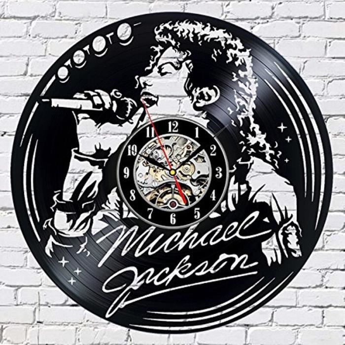 HORLOGE PENDULE,A--Horloge murale Vintage à LED en vinyle, décoration moderne Simple et créative